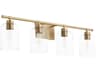 Tribute 4-Light Aged Brass Glass Vanity Light