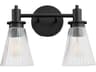 Lawton 2-Light Matte Black Vanity Light
