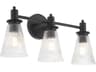 Lawton 3-Light Matte Black Vanity Light