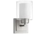 1-Light Satin Nickel Glass Wall Sconce