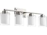 4-Light Satin Nickel Glass Vanity Light