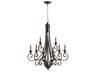 Bryant 9-Light Oiled Bronze Candelabra Tiered Chandelier