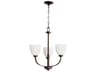 Reyes 3-Light Oiled Bronze Glass Bell Chandelier