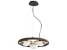 Nimbus 3-Light Textured Black Aged Brass Glass Candelabra Globe Chandelier