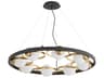 Nimbus 8-Light Textured Black Aged Brass Glass Candelabra Globe Chandelier