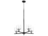 Monarch 5-Light Noir With Satin Nickel Black Glass Chandelier