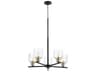 Monarch 5-Light Noir With Aged Brass Black Glass Chandelier
