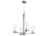 Steinway 4-Light Satin Nickel Glass Cylinder Chandelier