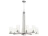 Steinway 8-Light Satin Nickel Glass Cylinder Chandelier