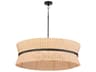 Fairview 8-Light Matte Black Wood Drum Pendant