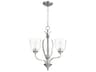 Jardin 3-Light Satin Nickel With Clear Seeded Glass Bell Chandelier