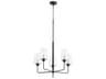 Dalia 5-Light Noir With Aged Brass Black Glass Candelabra Cylinder Chandelier