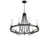 Empire 9-Light Textured Black W Aged Brass Glass Candelabra Chandelier