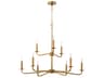 Rutherford 9-Light Brushed Brass Candelabra Tiered Chandelier