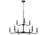 Rutherford 9-Light Matte Black Candelabra Tiered Chandelier