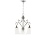 Bryant 3-Light Classic Nickel Glass Bell Chandelier