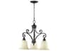 Bryant 3-Light Oiled Bronze Glass Bell Chandelier