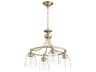 Rossington 4-Light Aged Brass With Clear Seeded Glass Bell Chandelier