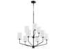 Harmony 9-Light Matte Black Cylinder Chandelier