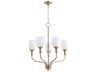 Richmond 5-Light Aged Brass Glass Bell Chandelier