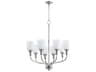 Richmond 8-Light Satin Nickel Glass Bell Chandelier
