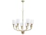 Richmond 8-Light Aged Brass Glass Bell Chandelier