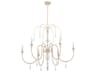 Clasica 6-Light Washed Oak Off White Candelabra Chandelier