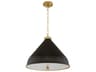 Bonnel 1-Light Matte Black Aged Brass Pendant