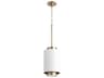 1-Light Studio White Aged Brass Cylinder Mini Pendant