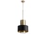 1-Light Noir Aged Brass Cylinder Mini Pendant