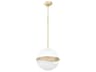 1-Light Studio White Aged Brass Globe Pendant