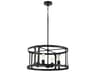 Colburn 4-Light Matte Black Drum Lantern Pendant