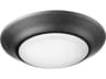 1-Light Textured Black Round Flush Mount