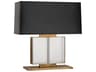 Sloan Lead Crystal Aged Brass Table Lamp