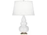 Small Triple Gourd Lily Glazed White Table Lamp
