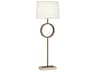 Logan Aged Brass Travertine Stone Buffet Lamp