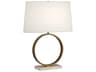 Logan Aged Brass Travertine Stone Table Lamp