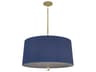 Williamsburg Custis 3-Light Ink Blue Carter Gray Drum Pendant