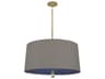 Williamsburg Custis 3-Light Carter Gray Ink Blue Drum Pendant