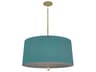 Williamsburg Custis 3-Light Mayo Teal Carter Gray Green Drum Pendant