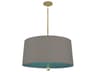 Williamsburg Custis 3-Light Carter Gray Mayo Teal Drum Pendant