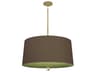 Williamsburg Custis 3-Light Revolutionary Storm Parrot Green Brown Drum Pendant