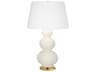 Triple Gourd Bone Glazed White Buffet Lamp