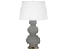 Triple Gourd Smoky Taupe Glazed Gray Buffet Lamp