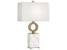 Oculus Warm Brass White Marble Buffet Lamp