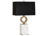 Oculus Warm Brass White Marble Buffet Lamp