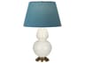 Double Gourd Bone Glazed Blue Buffet Lamp