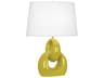 Fusion Citron Glazed Polished Nickel Yellow Buffet Lamp
