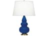 Small Triple Gourd Cobalt Glazed Blue Table Lamp