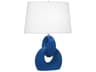 Fusion Cobalt Glazed Polished Nickel Blue Buffet Lamp